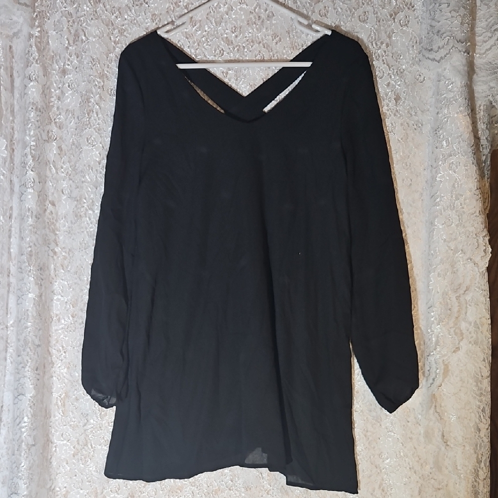 Chic Black V-Neck Women's Blouse